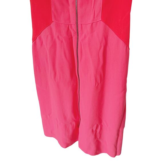 Elie Tahari Colorblock Zipper Sleeveless Mini Dress Pink 0 Feminine Career Bold - Picture 10 of 10